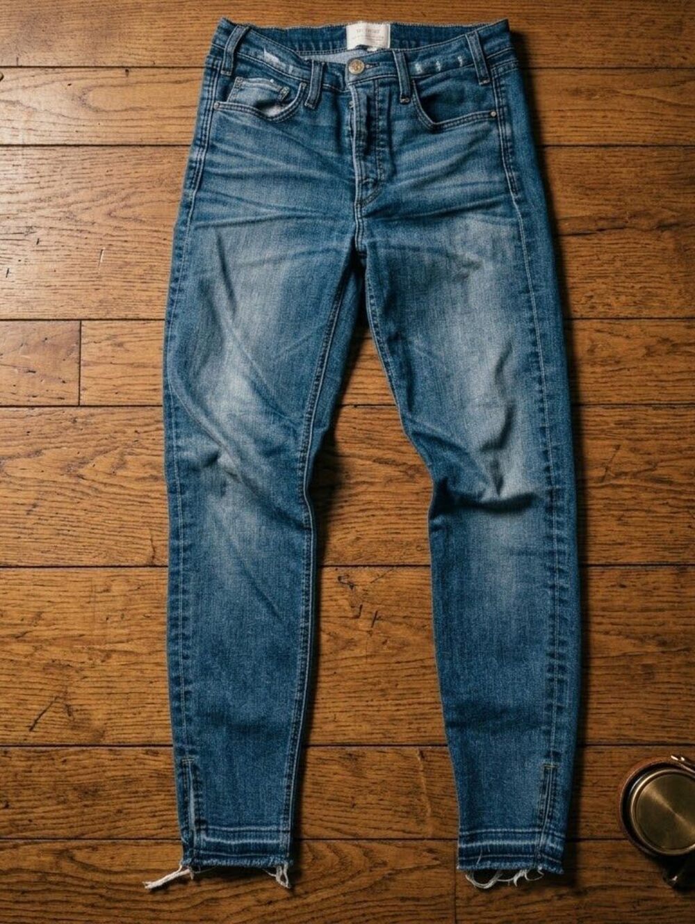 McGuire Denim Womens Distressed Blue Jeans Raw Hem Grunge Indie Sleaze
